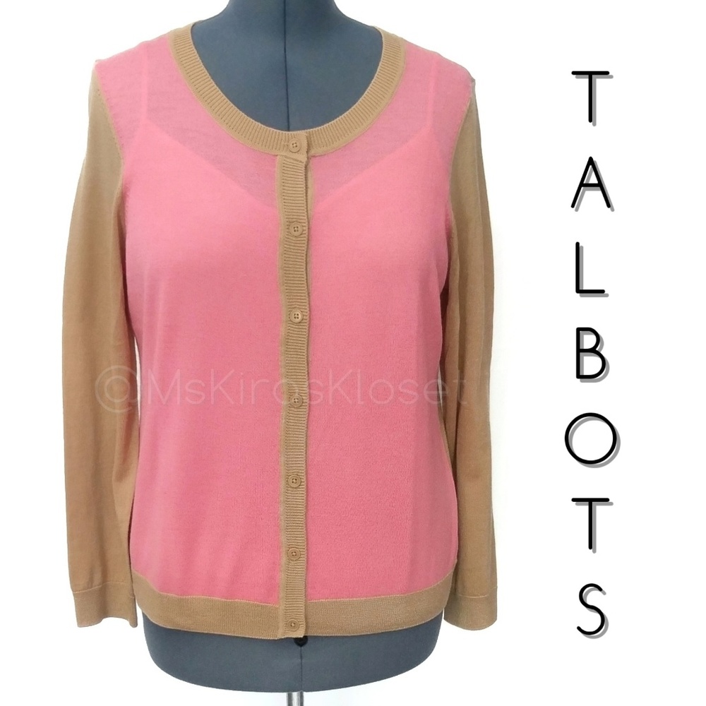 Merino Wool Colorblock Cardigan EUC